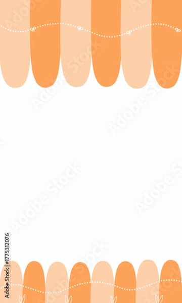 Obraz Cute orange pastel border background design