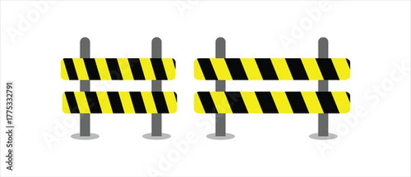 Obraz Warning Barrier Construction Safety Equipment Yellow and Black Stripes