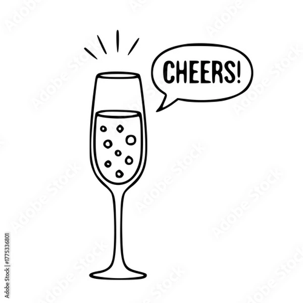 Obraz Champagne glass cheers festive new year