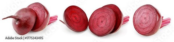Fototapeta sliced beetroot isolated on white background. clipping path