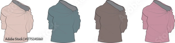 Obraz Curated selection of fashionable women's long jackets and cozy knitwear, offering adaptable layering pieces in a spectrum of seasonal colors for diverse styles