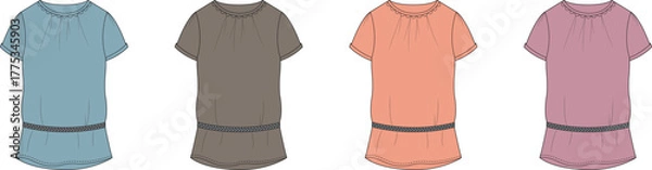 Obraz Colorful Assortment of Fashionable Dresses for Various Occasions Style and Trendy Apparel Selection