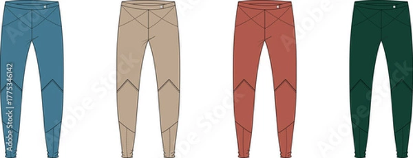 Obraz Set of Stylish Slim-Fit Trousers in Assorted Colors Apparel Collection