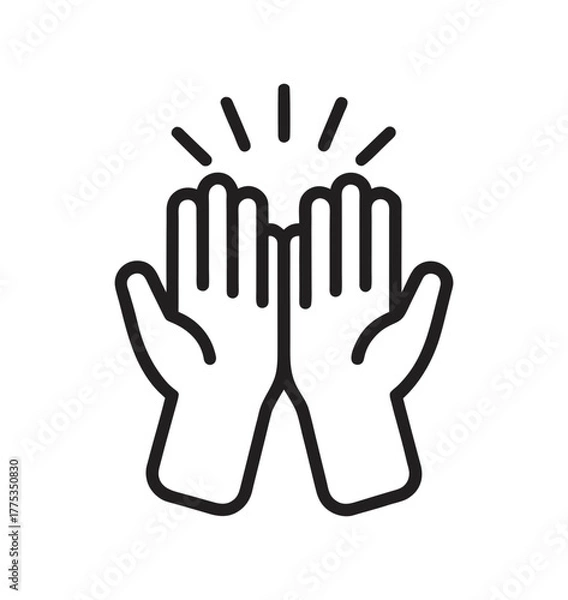 Fototapeta Vector illustration of two open hands reaching upwards in a gesture of success