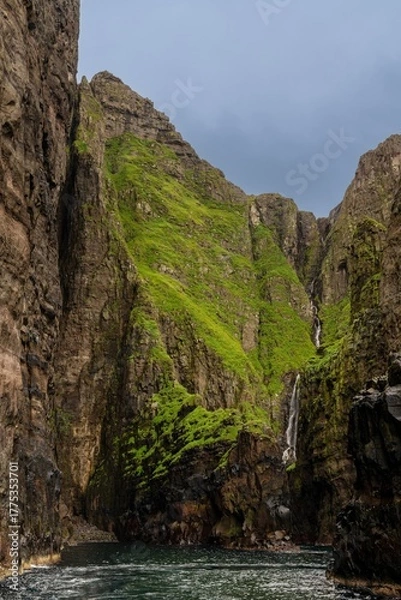 Obraz view of the iconic Vestmannabjorgini or Vestmanna Cliffs on Streymoy Island in the Faroe Island Archipelago
