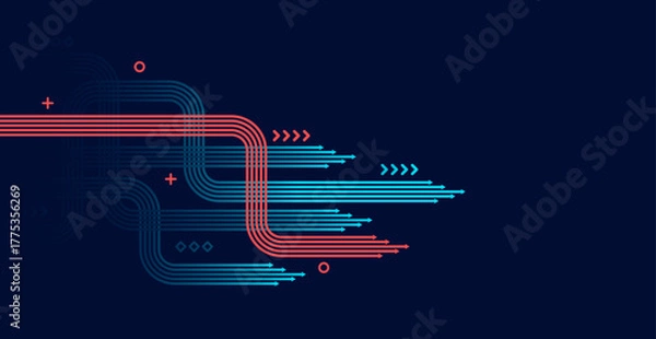 Fototapeta Abstract arrow direction. Technology background