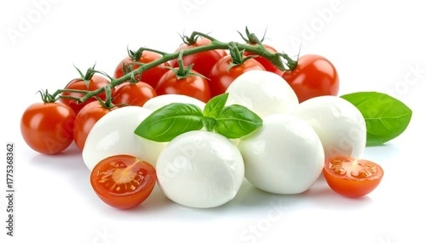Obraz Fresh mozzarella balls and cherry tomatoes