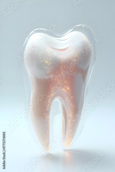Fototapeta A Perfect, Gleaming Dental Model Symbolizing Health,