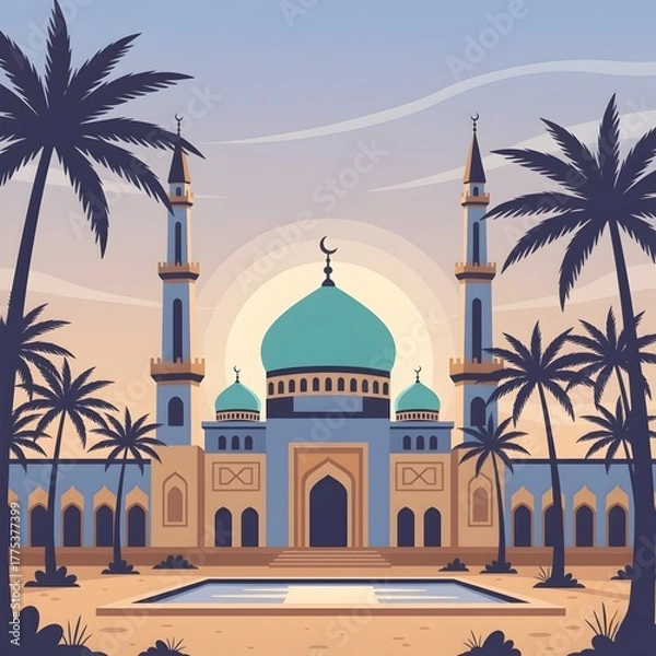 Obraz Desert Mosque at Sunset