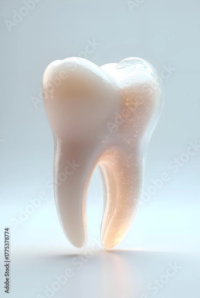 Fototapeta A Perfect, Gleaming Dental Model Symbolizing Health,