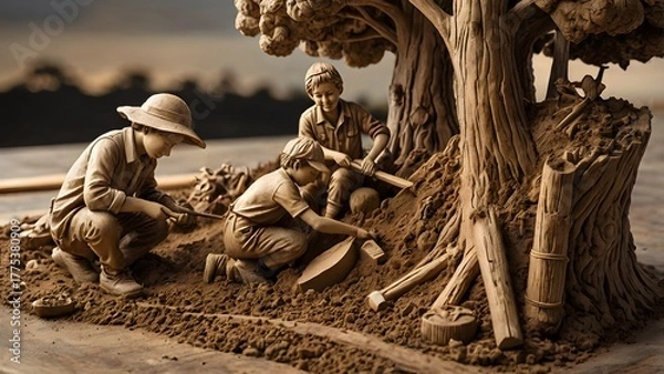 Fototapeta Sculpting the Soil 3