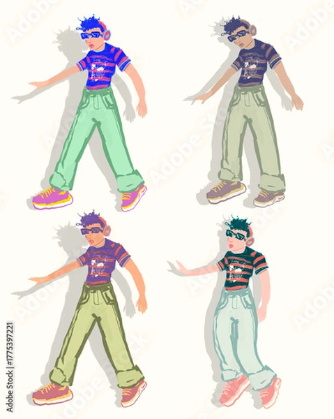 Obraz Doodle drawing, young boy