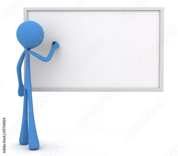 Obraz 3d character writing on whiteboard