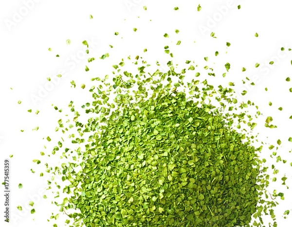 Obraz Heap of Bright Green Food Granules or Sprouts (Transparent Background)