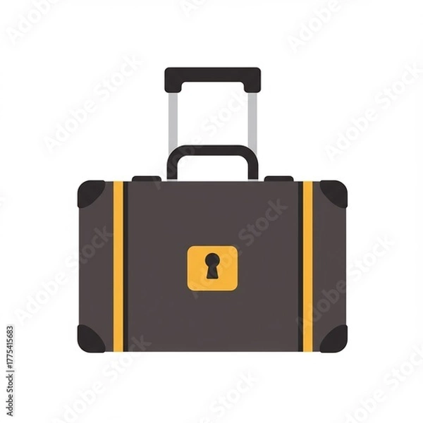 Obraz Travel Suitcase With Lock and Handle.