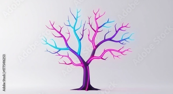 Obraz Vibrant Abstract Tree with Colorful Branches.