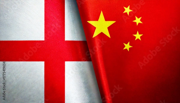 Obraz 中国の国旗とイングランドの国旗(China Flag & England flag.)
