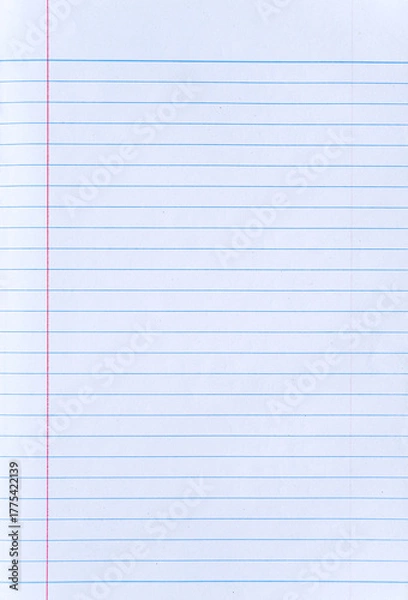 Fototapeta Blank lined notebook for school or business notes background. 