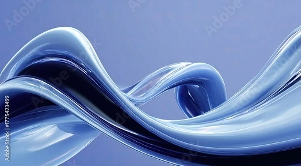 Fototapeta Abstract fluid forms in shades of blue