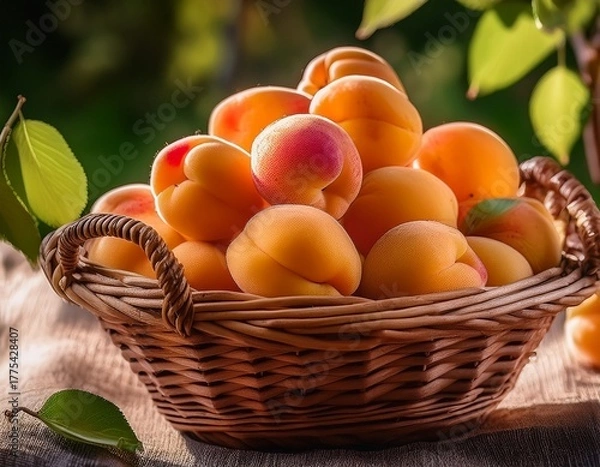Obraz a basket full of ripe apricots