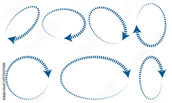 Fototapeta Circle arrow icon set illustration, refresh, reload, set of circle arrows rotating.