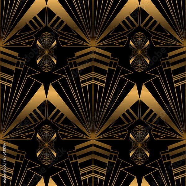 Fototapeta seamless pattern luxury art deco elements