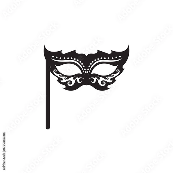 Fototapeta Masquerade Carnival Mask Icon and symbol logo