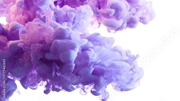 Fototapeta Ethereal Purple Swirls of Ink Flowing in Water for Creative Effects