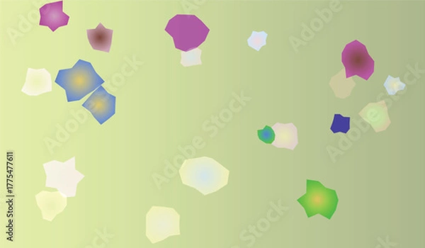 Fototapeta Abstract Illustration of Colorful Floating Shapes on Gradient Background for Modern Design Projects