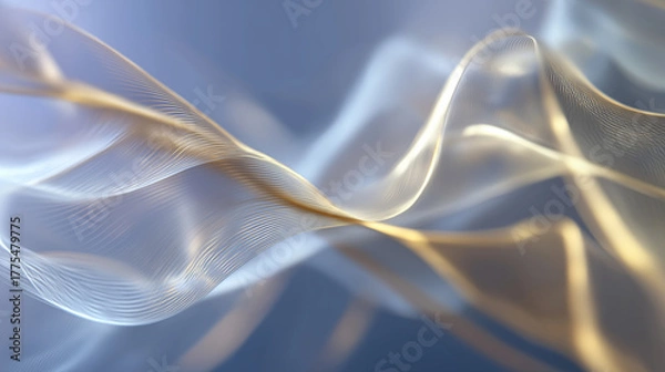Fototapeta Abstract Elegance: Delicate waves of light dance across a gradient background, weaving an image of ethereal beauty and serenity.