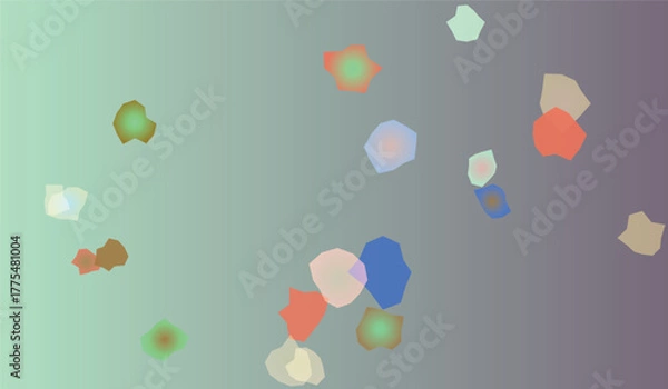 Fototapeta Abstract Geometric Shapes Floating on Gradient Background with Muted Colors and Soft Lighting