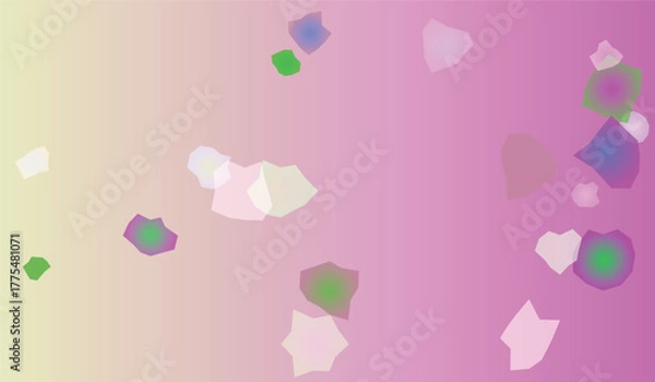 Fototapeta Abstract Gradient Background with Floating Geometric Shapes and Soft Pastel Colors for Modern Designs