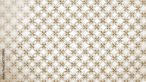 Fototapeta Geometric pattern background in neutral tones with repeating circle shapes