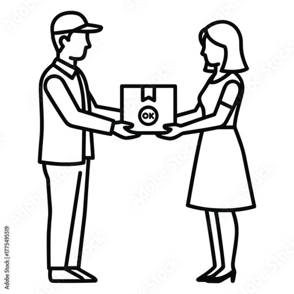Fototapeta Package Delivery Transaction Vector Illustration