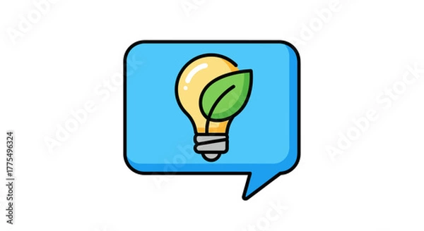 Obraz Eco friendly idea light bulb in speech bubble.