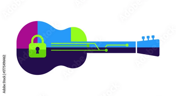Fototapeta Guitar Security - Protecting Musical Data and Intellectual Property.