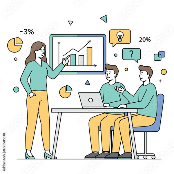 Fototapeta Financial Presentation vector illustration