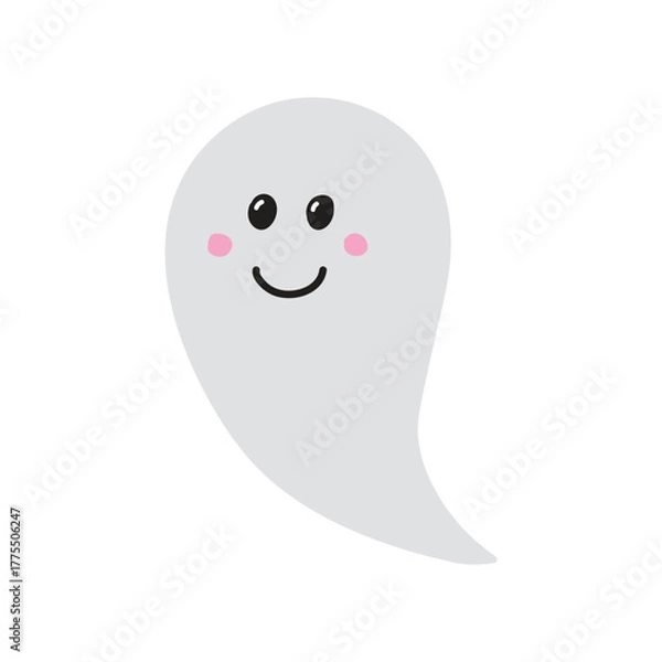Fototapeta Hand drawn ghost icons isolated on white background. Vector illustration