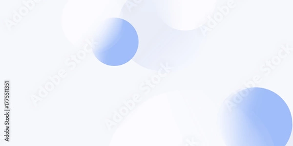 Obraz Abstract soft light with white and blue bubble ball background. Trendy minimal design. Vector illustration
