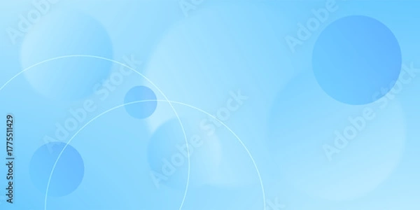 Fototapeta Abstract geometric background gradient soft light blue bokeh for Graphic Business background hitech technology digital design illustration web template background backdrop desktop wallpaper bubbles