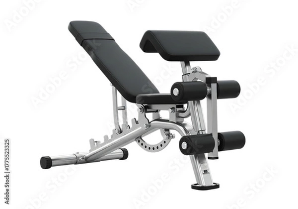 Fototapeta Adjustable weight bench with leg curl attachment for versatile strength training workouts