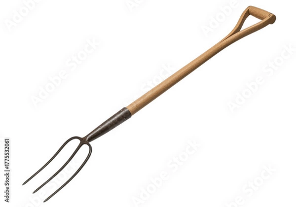 Fototapeta Garden pitchfork tool for digging and moving hay soil and mulch agricultural equipment essential for gardening and farming tasks