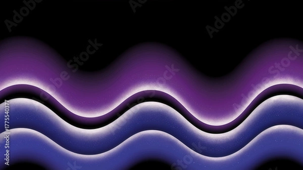 Fototapeta Abstract wavy background with purple and blue gradient and glitter effect