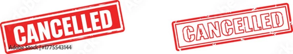 Obraz cancelled stamp designs representing document rejection and project termination in office visuals