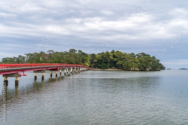 Obraz 松島の福浦島にかかる福浦橋の風景