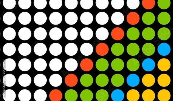 Fototapeta Abstract background, multicolored circles, mosaic, pixel, flat, 3D illustration