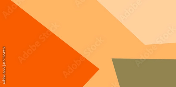 Obraz Angular Geometric Abstract Illustration Vector Background. Abstract vector illustration composed of sharp, angular geometric shapes and clean color blocks in orange and olive tones. 