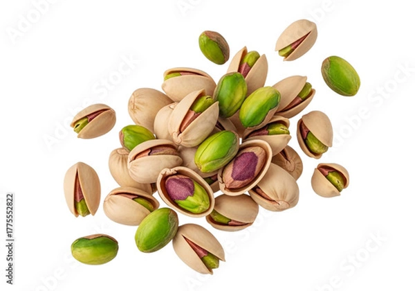 Fototapeta Pile of pistachios isolated on transparent background
