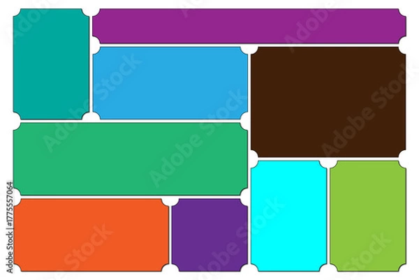 Fototapeta Colorful Geometric Shapes on White Background