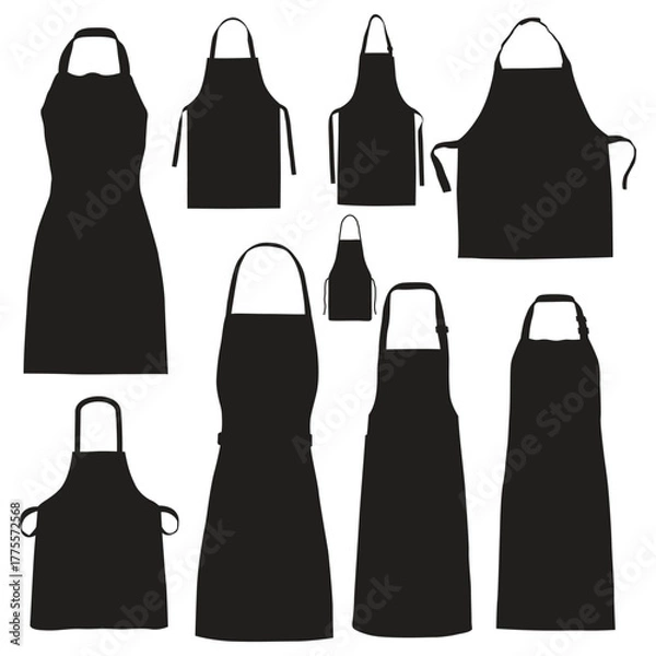 Fototapeta Cooking Apron Silhouette Icons, And Graphics Design Illustration